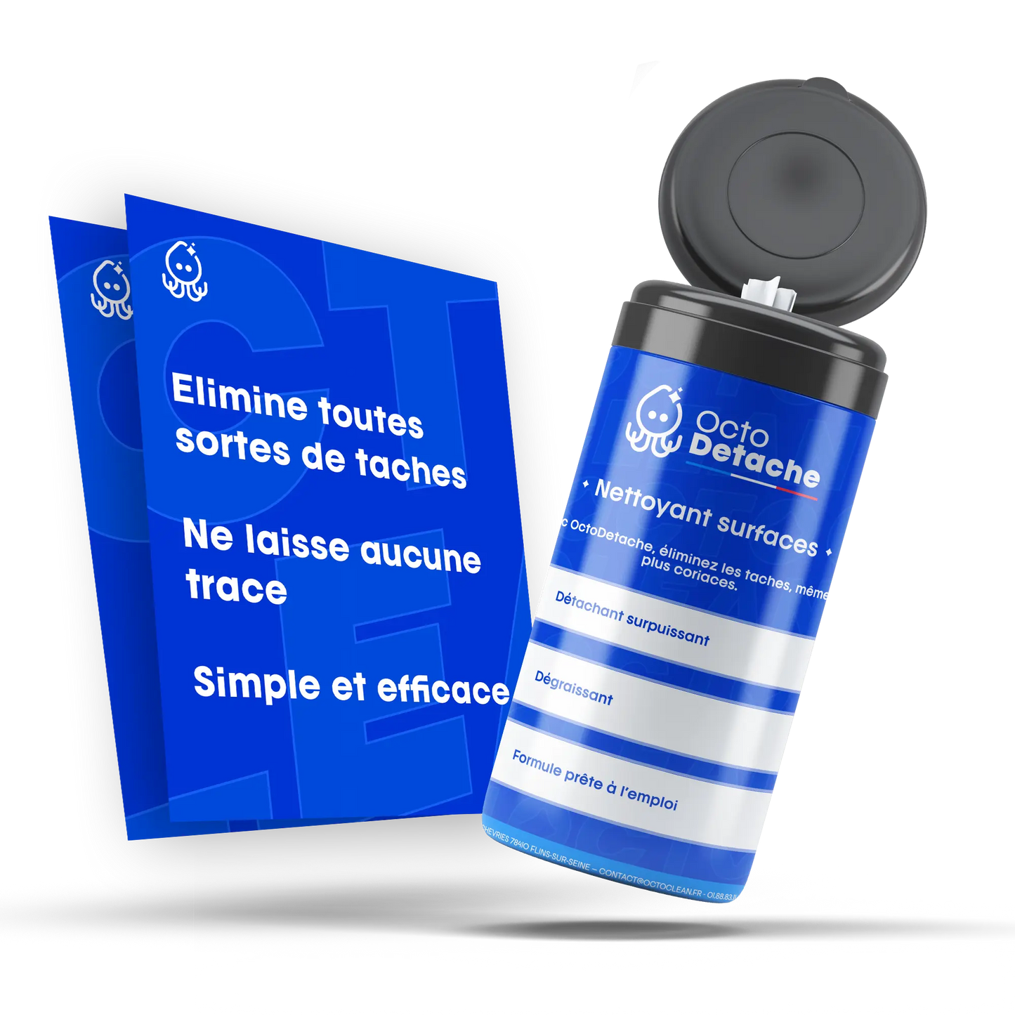 OctoDétache Lingettes - Élimine les Taches Instantly, Pratiques et Efficaces