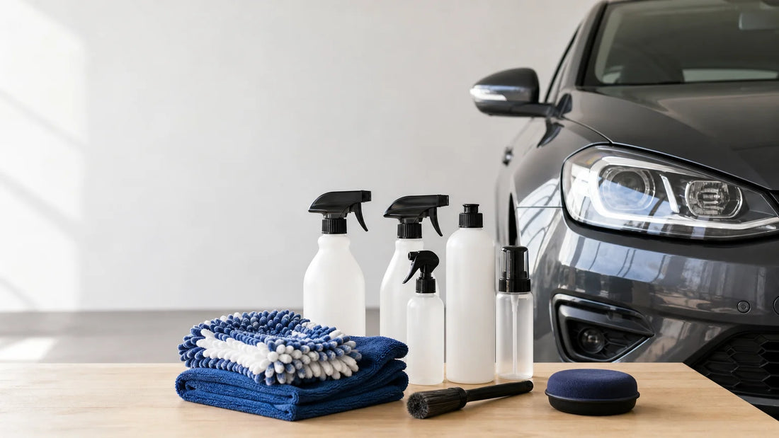 Sélection de kits d’entretien automobile pour nettoyer et protéger une voiture