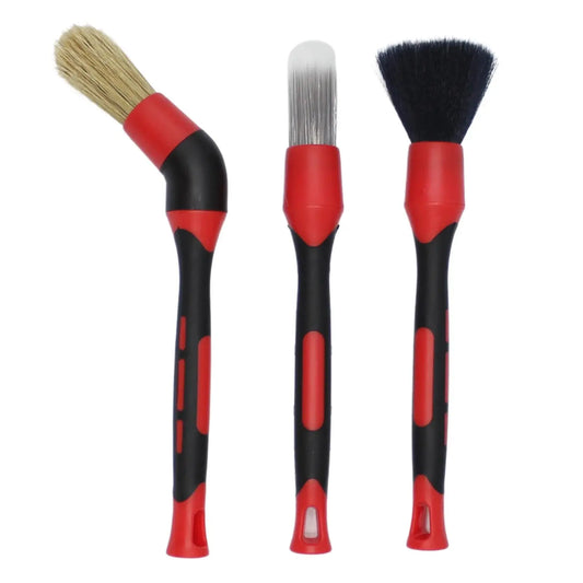 OctoClean Set de Pinceaux de Detailing (3 pcs + Connecteur) | Précision et Nettoyage Voiture Impeccable