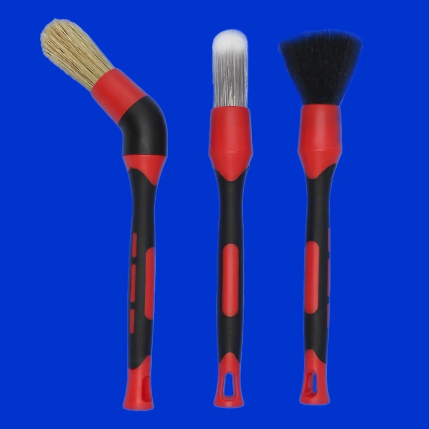 OctoClean Set de Pinceaux de Detailing (3 pcs + Connecteur) | Précision et Nettoyage Voiture Impeccable
